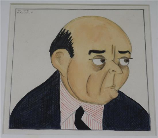 Aline Fruhauf Portrait of Arnold Schoenberg (1874-1951) 5.5 x 5.5in.